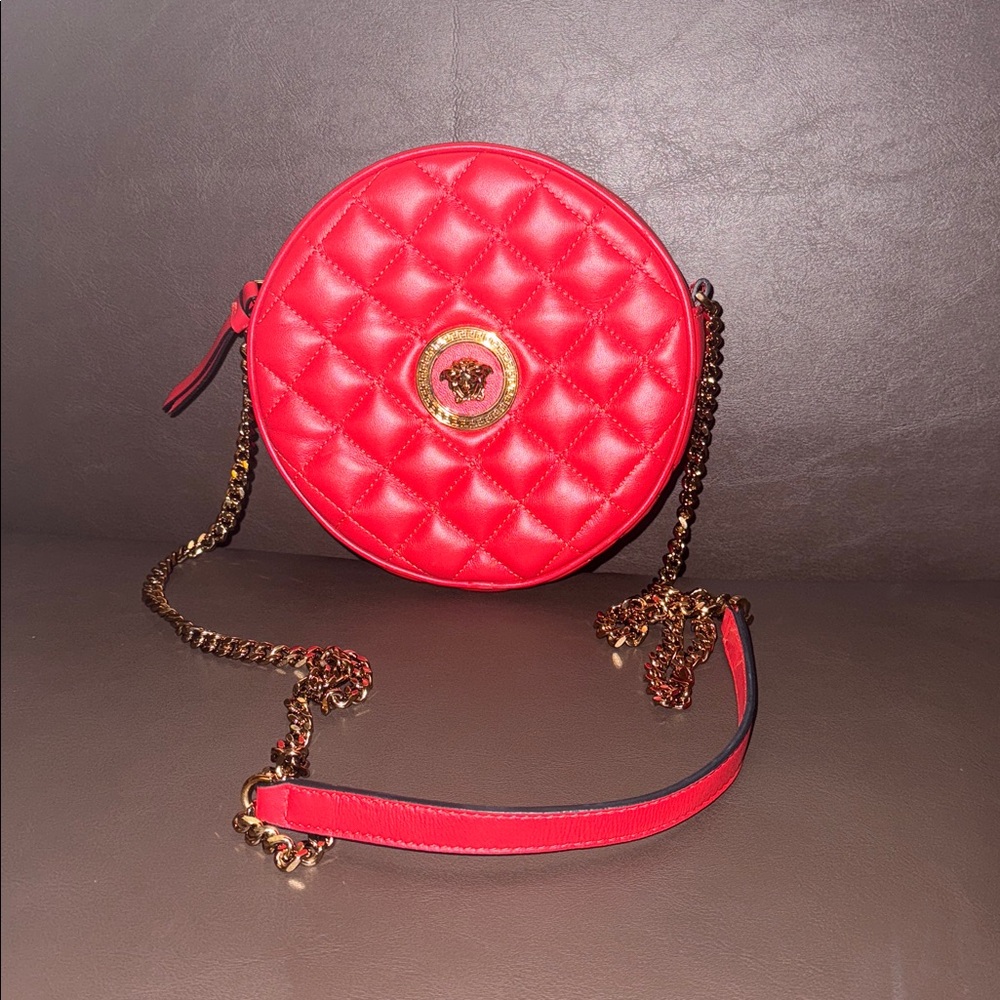 Versace Red Quilted Crossbody Bag